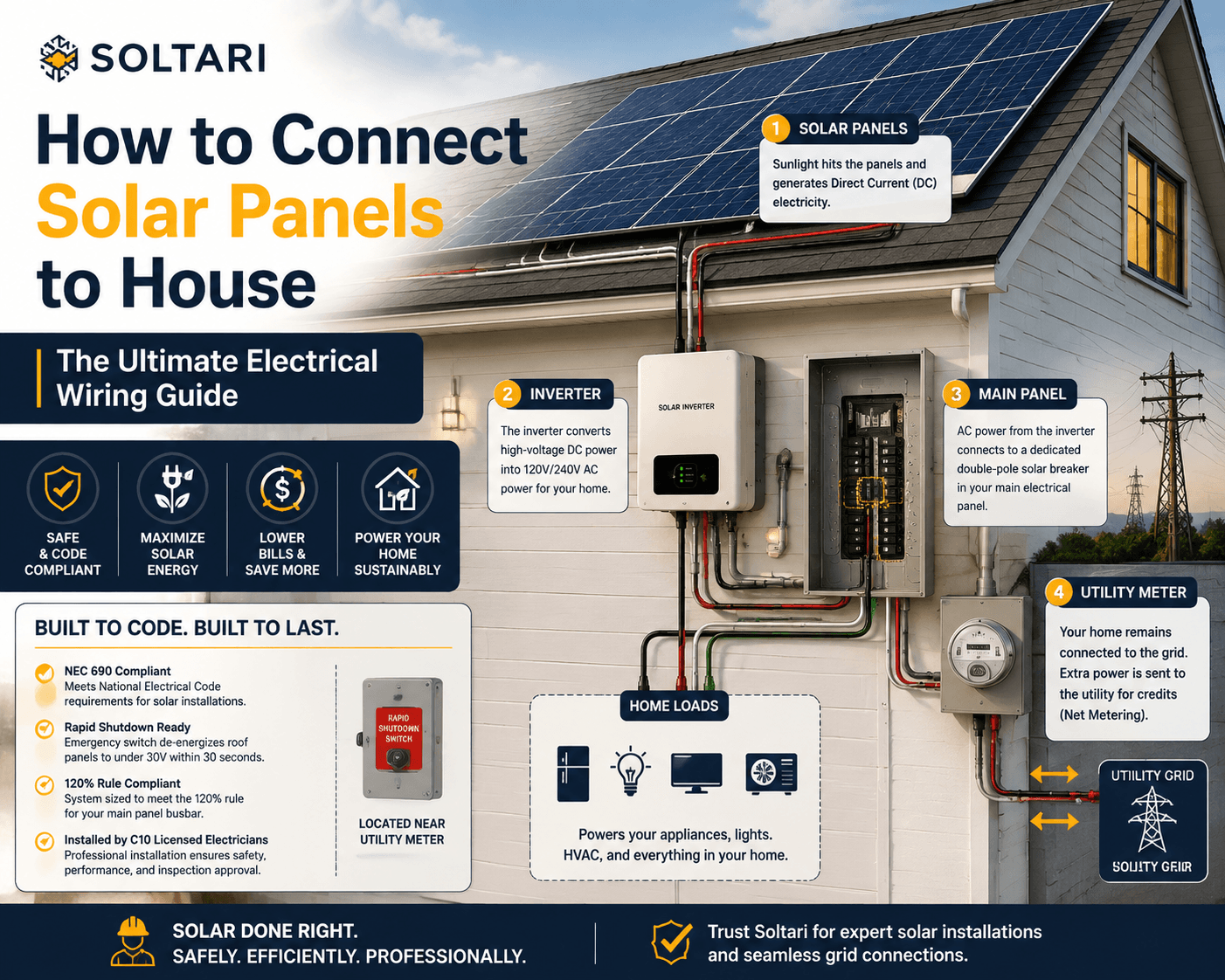 How to Connect Solar Panels to House The Ultimate Electrical Wiring Guide